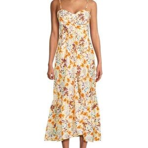 A.L.C A-Line Midi‎ Lilah Dress White Floral Print Flounce Hem Size 2 NWT $495